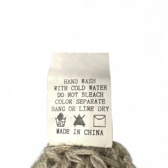 Dreamers Women's Open Knit Cowl Neck Sweater Size S Taupe Gray Pointelle Knit - Picture 6 of 9